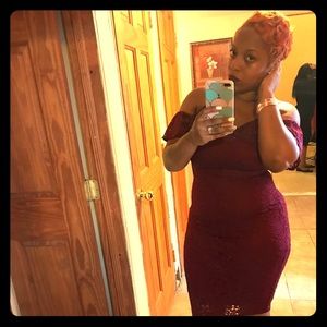 A lace styled knee length dress